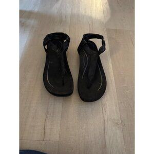 Aetrex Jane Thong Sandals Orthopedic Snake Embossed Straps Black Size 9-9.5